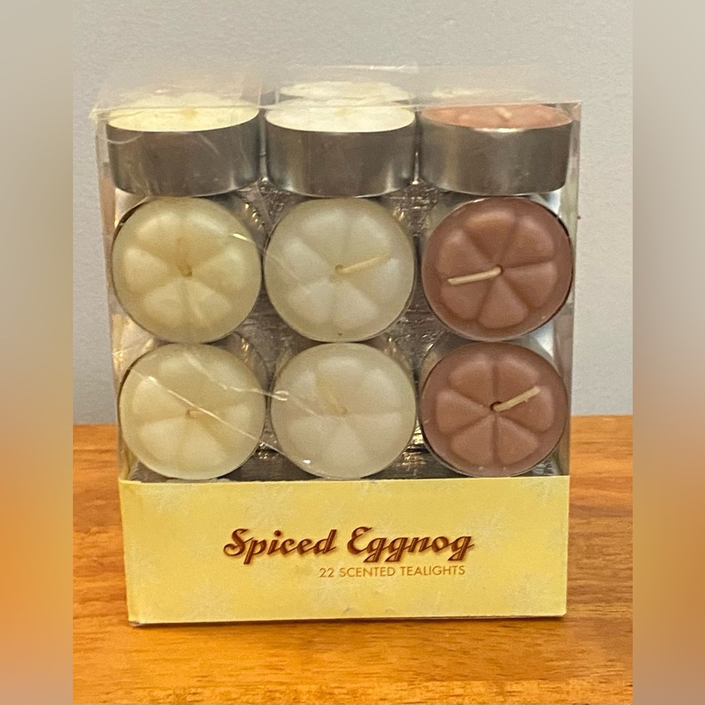 NEW One package of T-light candles - Spiced Eggnog